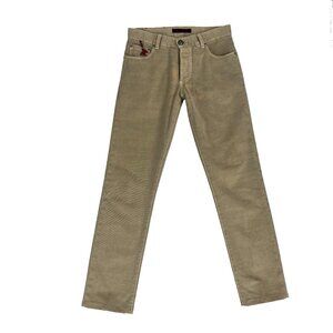 Isaia Napoli Jeans 30 x 31 Slim Fit Mens Button Fly Tan Denim Pant